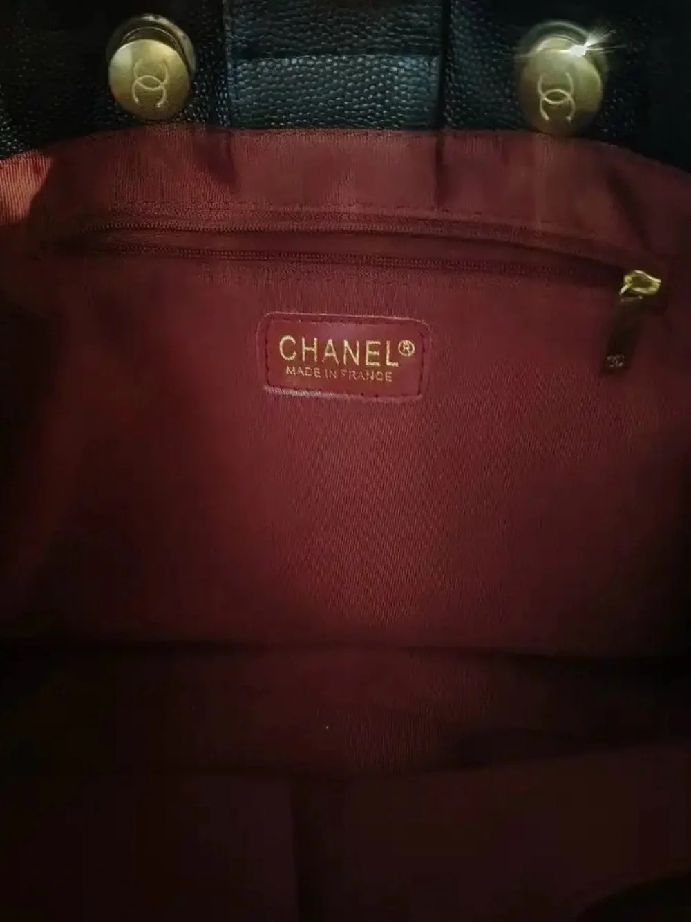 CHANEL Black Quilted Leather Double-Handle Tote with Gold CC Hardware